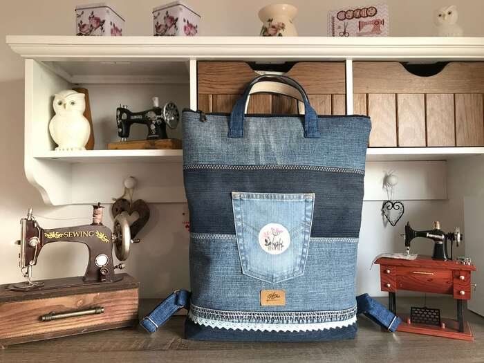 Riflový upcy batoh s výšivkou